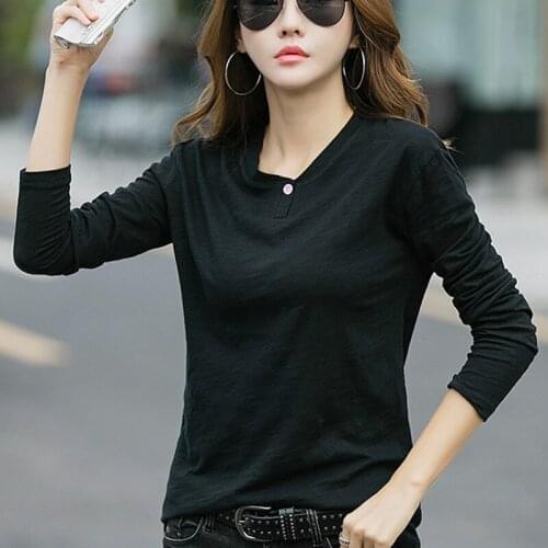 Vetement Femme 2020 Autumn Long Sleeve Office Shirt Women T-Shirt Bamboo Cotton White Tshirt Tee Top Camiseta Feminina Plus Size