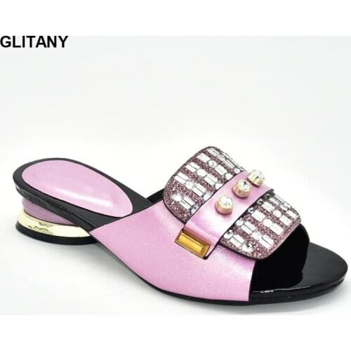 Hot Selling Italian Style Slingbacks African Women Slippers Designer Shoes Women Luxury 2020 Summer Womens Mid Heels Slippers