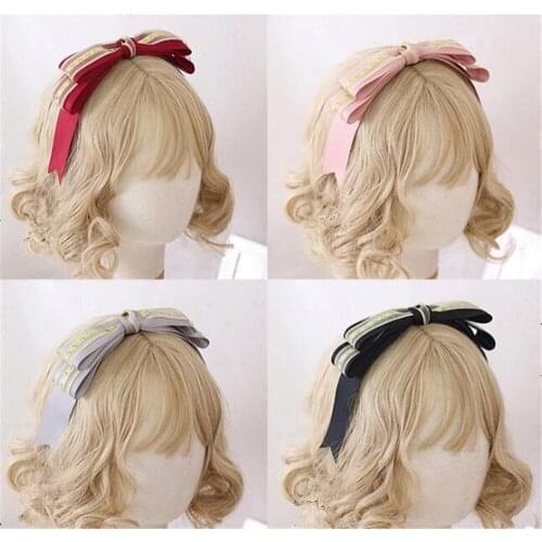 Sweet Girl Kawaii Bow Headband KC Girl Lolita Hair Hoop Headdress Women Hair Accessories B1510