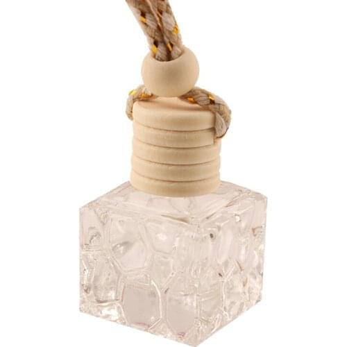 10Pcs Car Hanging Glass Bottle Empty Perfume Aromatherapy Refillable Diffuser Air Fresher Fragrance Pendant Ornament