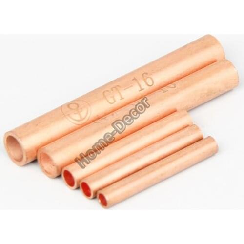 10 PCS Copper Tube Pure Copper Hollow Cable Connection Pipe Quick Intermediate Coupling fittings Wiring Copper Tube compression