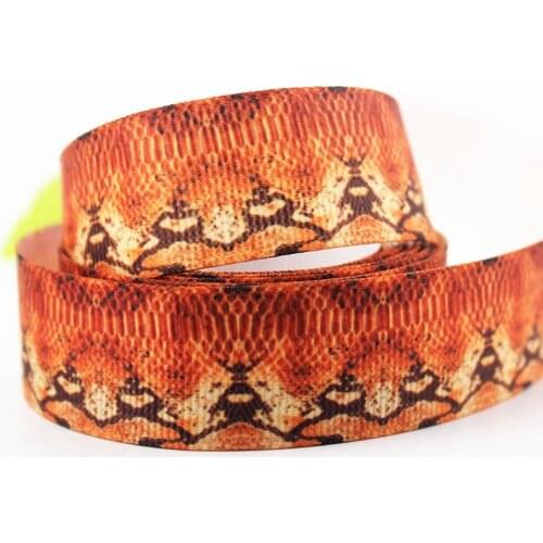 16mm -75mm Snakeskin pattern printed grosgrain ribbon Home DecorationBelt Gift Packing Wedding Decoration