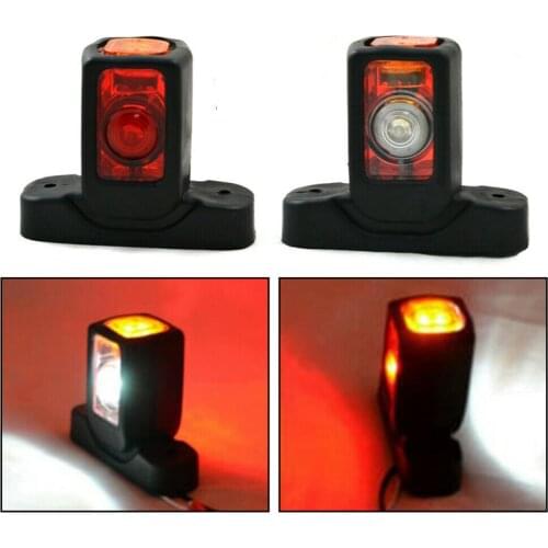 2PCS 4 LED Outline Marker Side Light Outline Lamp Car Truck Trailer Van Red White Amber Marker Lights Truck LED Light 24V 12V
