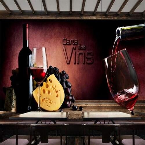 Milofi custom 3D wallpaper mural European and American retro wine wine background wall decoration painting wallpaper