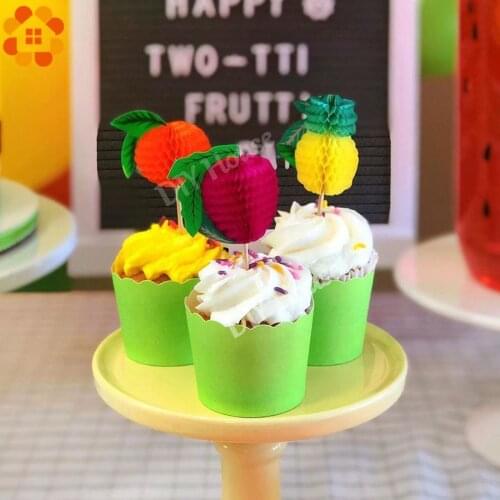 50PCS 3D Fruit Cake Topper Picks For DIY Summer Pool Party/Kids Birthday/Wedding Party Decoration Baby Shower Supplies