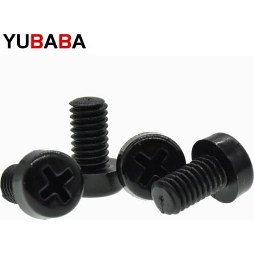 50pcs/Lot M2 m2.5 m3 m4 m5 m6 white/black Nylon Plastic insulation Phillips Cross Recessed round pan Head Machine Screw