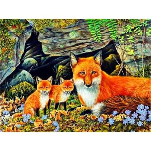 5D DIY Full Diamond Painting Kit Animal Diamond Embroidery Cross Stitch Fox Rhinestones Mosaic Sale Decor for Home