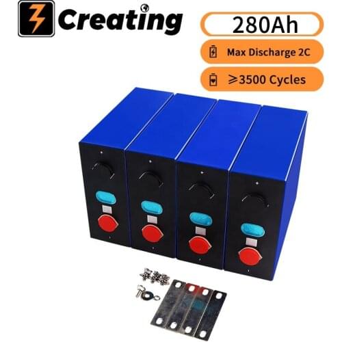 8pcs/Pack Lifepo4 3.2V LF280 Grade A 280Ah Battery Cell Akku DIY 24V Solar Battery