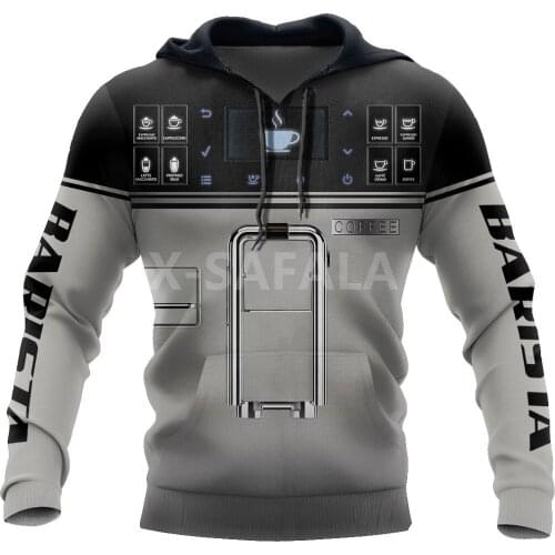 Barista World coffee Pot Art 3D Print Size XS-7XL Hoodie Man Women Harajuku Outwear Zipper Pullover Sweatshirt Casual Unisex-1