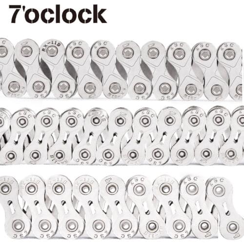 7'OCLOCK 8/9/10/11/12 Speed Bike Chain High Strength Alloy Steel Electroplate Silver Color Wear Resistant Anti-Corrosion