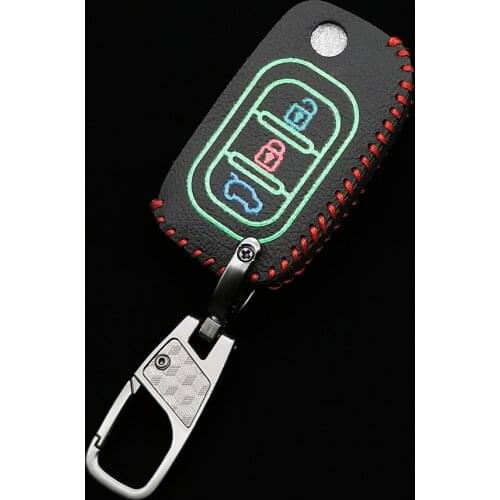 New Luminous Leather Car Key Case Cover For LADA Priora Sedan Sport Kalina Granta Vesta X-Ray XRay Remote Key Shell Auto Parts