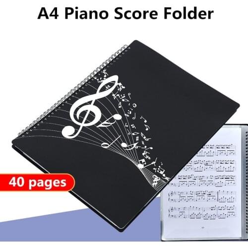 Flexible 40 Pages Piano Music Score Folder Smooth Expanded A4 Sheet Bag Stave Storage Holder Keyboard Instruments Accessories