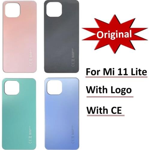 10PCS 100% Original New Rear Back Battery Cover With Glue Adensive Sticker Door Housing Case For Xiaomi Mi 11 Lite