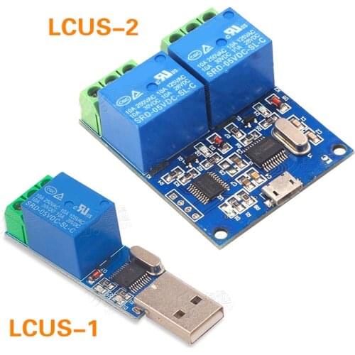 LCUS-1 LCUS-2 USB 5V 1/2 Channel Relay Module CH340 USB Intelligent Control Switch Serial Relay Module
