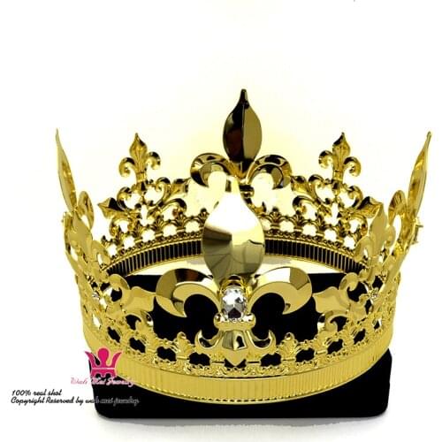 Metal Mens King Crown Headdress Stage Catwalk Awards Ceremony Photo Studio Shooting Crown Crowns Crown Hair Accessories