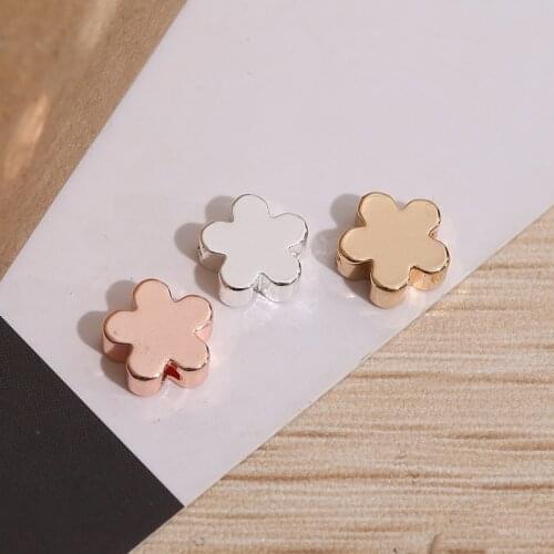 10 metal clover bead spacers durable small brass lucky loose beads with small holes bracelet necklace making supplies
