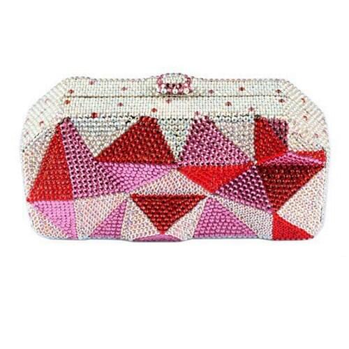 Fashion red Clutch Bags Full Crystal day Clutches Women grey Party Purse Ladies Wedding Bag With Long Chain crossbody bag lady