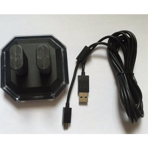 2Pcs 1400mAh Rechargeable Battery Pack Dual Slot Charging Station Dock Charger Cable for Microsoft XBOX One Wireless Controller