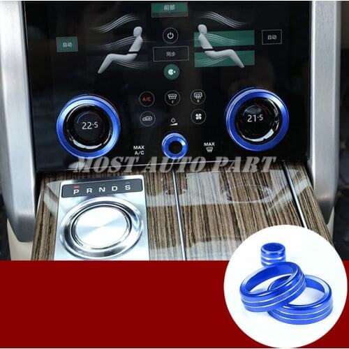 Inner Air Condition Knob Trim Cover For Land Rover Range Rover Sport L405 Vogue 2018 Blue/Silver/Red Car accesories interior