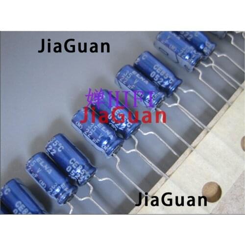 50pcs NEW ELNA RE3 35V22UF 5X11MM audio electrolytic capacitor 22uF/35V blue robe 22UF 35V re3 22uf 35v