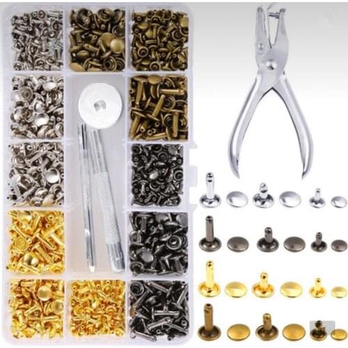 Single/Double-Sided Boxed Rivets/Bumps Leather Snaps for Clothes,Jackets With Pliers 6/8/12mm 360Pairs 3Tools 1Plier