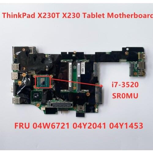 Original laptop For Lenovo ThinkPad X230T X230 Tablet Laptop i7 i7-3520M Integrated Motherboard FRU 04W6721 04Y2041 04Y1453
