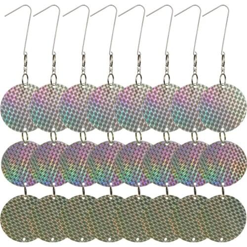 24PCS/Set Bird Repellent Discs Reflective Hanging Device to Keep Birds Away Like Woodpeckers for Pigeons Woodpeckers