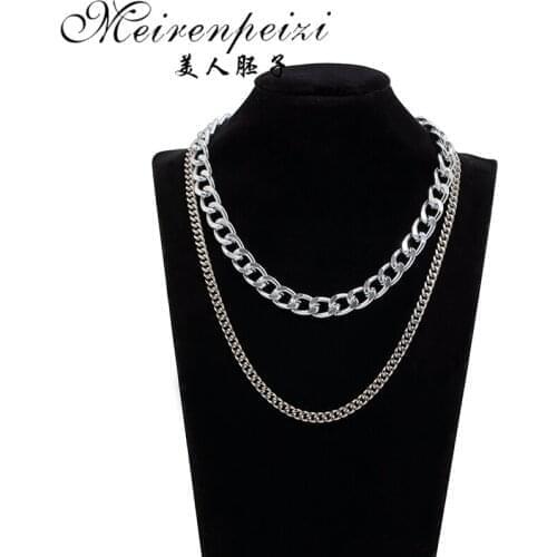 Layered Chain Necklace Set For Men Woman Punk Aesthetic Cute Women Choker Female Fashion Jewelry On The Neck Gift