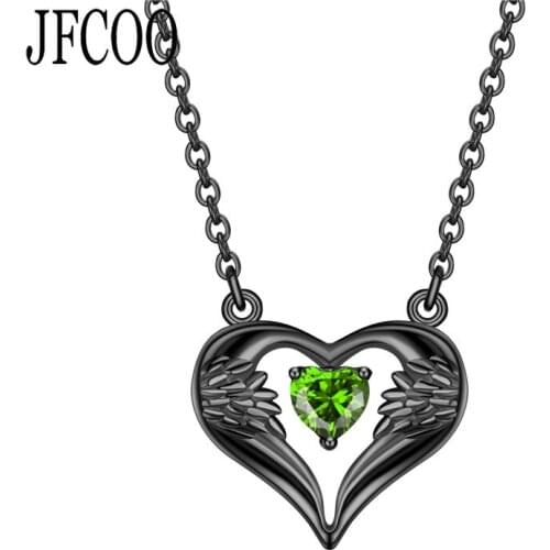 Love Angel Heart Pendant Necklace Zircon Crystals Woman Necklaces Valentines day Gift Jewelry Dropshipping