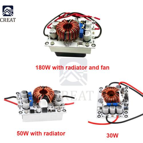 DC 10-70V to 5-58V 8A Step Up Down Regulator Constant Current Automatic Buck-boost Power Module with Radiator Fan 30W 50W 180W