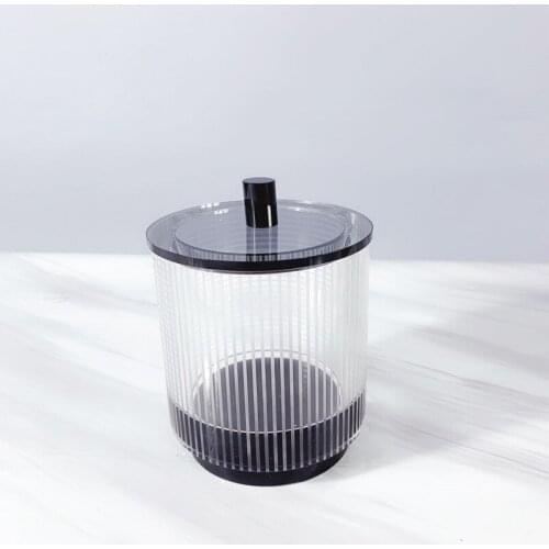 European crystal glass transparent candy can storage can with cover American creative practical living room tea table ornaments