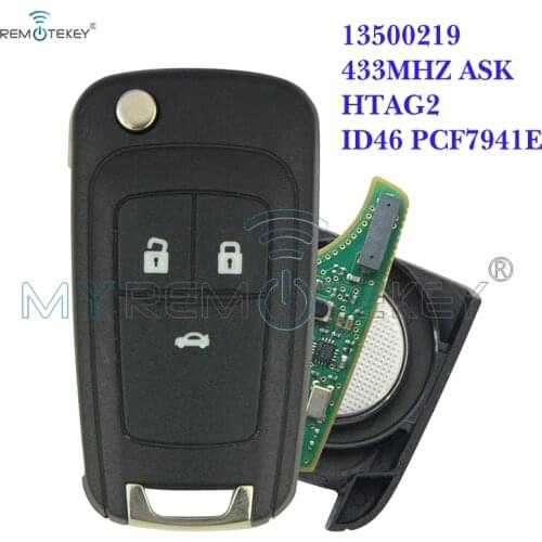 Remtekey Flip remote key 3 button 433mhz for Chevrolet Cruze Aveo Orlando with ID46 chip 2011+ car remote key
