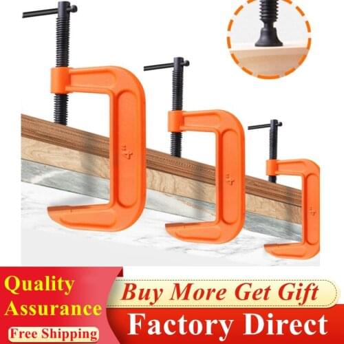 Different Colors 2-4inches Adjustable Metal G Clamps Heavy Duty Cast Iron Strong Holder G-shaped Clips For Woodworking Workship