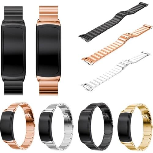 Stainless Steel sport style Watch Band Straps for Samsung Gear Fit 2 Fit2 Pro Smart Watchband Metal Wrist Bracelet Replace Strap