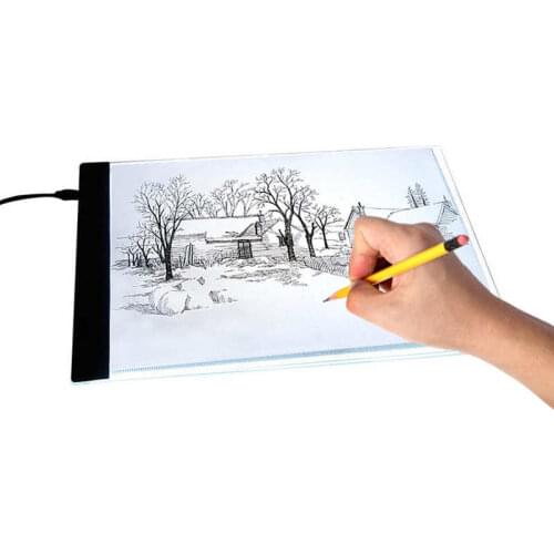 1pc A4 LED Art Stencil Board Light Pad Tracing Drawing Table Board for Kids Artists US Plug 110-240V Light Box