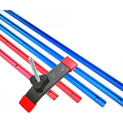 T Track Hold-Down Clamp 300-800MM Woodworking Chute Rail T-track T-slot Miter Track Jig T Screw Fixture Slot 19x9.5mm