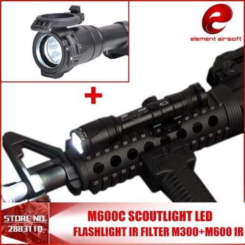 Element Airsoft Tactical Flashlight Flip Cover Surefir M600C with IR Filter Fit Surefir M300A Gun Weapons Light IR Filter