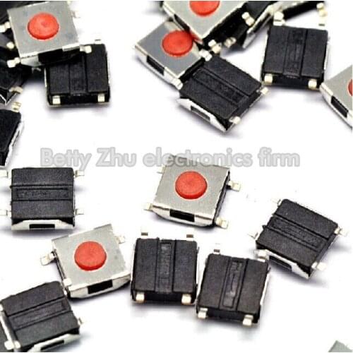 1000PCS/LOT 6 * 6 * 2.5MM SMD Tact Switch 4 feet waterproof copper red head