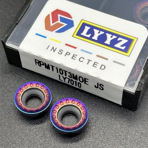 High quality RPMT10T3MOE JS LY7010 nano blue thread insert cemented carbide blade CNC tool blade RPMT10T3