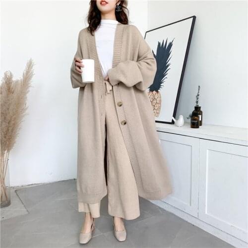 [ZAYAU]Autumn and Winter Korean Knitted Button Cardigan Retro Fashion Simple New Heavy Loose Large Size womens Sweater Coat