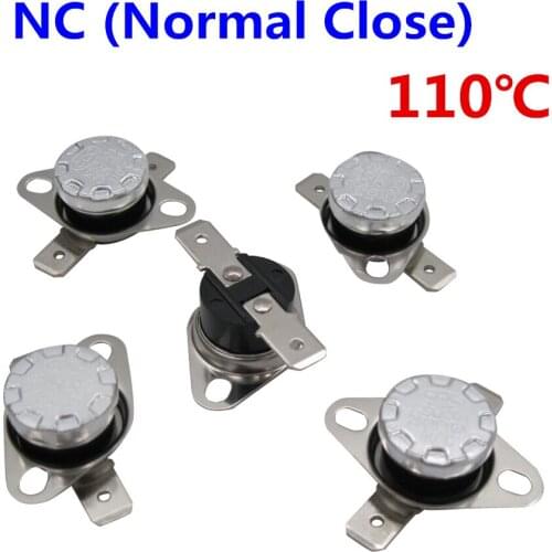 10Pcs KSD301 110 Degrees Celsius 110 C Normal Close NC Temperature Controlled Switch Thermostat 250V 10A Thermal Protector