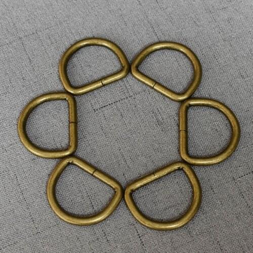 100 Pcs/Lot 25mm Bronze High Quality Metal Buckle D Ring for Webbing Shose Backpack Bag Parts Strap Belt Purse Pet Collar Clasp