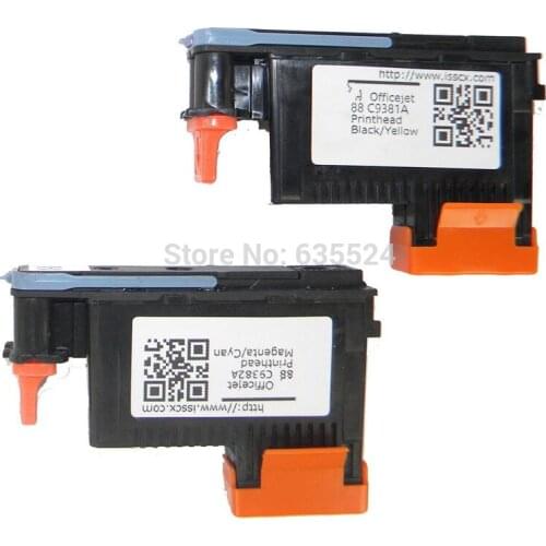 2pcs/set)/Lot for HP88 C9381A+C9382A Printhead Black / Yellow + MAGENTA / CYAN For HP L7580 7590 K5400 K550 Printer