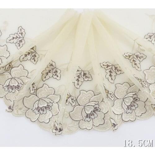 2Yds Mesh Lace Fabric Embroidered Lace Trim Yellow Golden Lingerie Bra Handmade Dress Decoration DIY Handcrafts