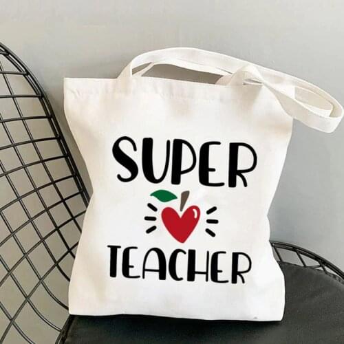 2021 supplier Super Teacher Printed Tote Bag women Harajuku shopper handbag girl Shoulder shopping bag Lady gift Canvas Bag