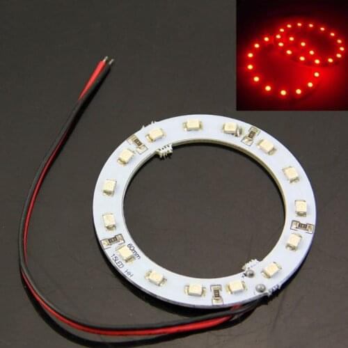 2x 12V 60MM 15 LED 3528 chip SMD Car Angel Eyes Bright Red Ring Light New