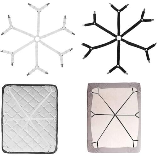 3 Way 6 Sides Household Bedding Holder Slip-Resistant Straps Mattress Clip Bed Sheets Elastic Fastener Belt Grippers