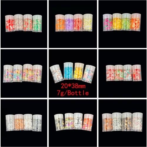 4 Bottles Mixed Fruit Flower Christmas Halloween Slice Polymer Hot Clay Sprinkles for DIY Craft Slimes Filler Nail Art Decor