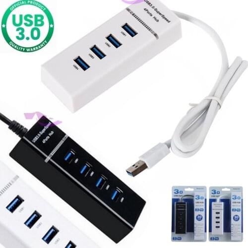 400pcs Super Speed USB 3.0 Hub 4 Port 5Gbps Micro USB Hub Splitter Adapter For PC Computer Peripherals Accessories