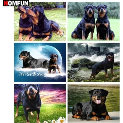 HOMFUN 5D Diy Diamond Painting Cross Stitch "Animal dog landscape" Home Decor Full Rhinestones Inlay Diamond Embroidery